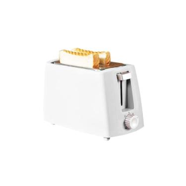 Imagem de Torradeira (2 fatias) pequena máquina de fazer pão multifuncional totalmente automática, máquina de pequeno-almoço para pão e waffles,White