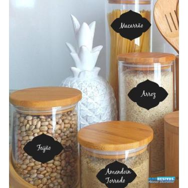 Imagem de Adesivo de Lousa Kit 48 Etiquetas Para Caneca Xicara Pote - Gaudesivos