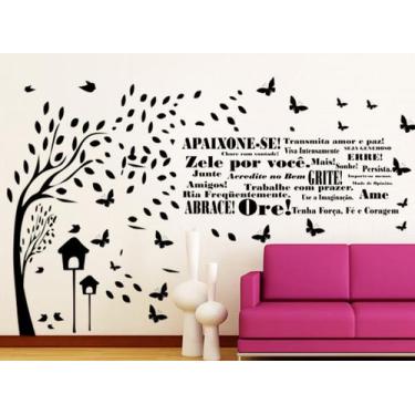 Imagem de Adesivo Decorativo de Parede Arvore com frase Decoração apaixone Amor 