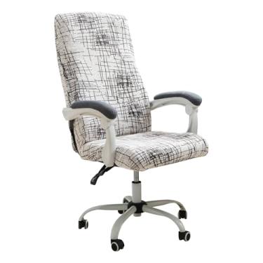 Imagem de FORCHEER Capa para cadeira de escritório grande, estampada, elástica, para cadeira de mesa, 1 peça, lavável, removível