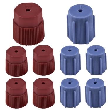 Imagem de 10 peças de tampas de válvula de condicionamento, tampa A/C 13 mm lado baixo e 16 mm lado alto serviço de ar condicionado tampas de porta do sistema AC, adequado para a maioria dos carros