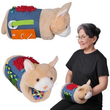 Imagem de Cobertor de gato para idosos e demência | Produtos de demência para idosos | Presente e atividades para idosos com Alzheimer ou demência | Cobertor sensorial Fidget