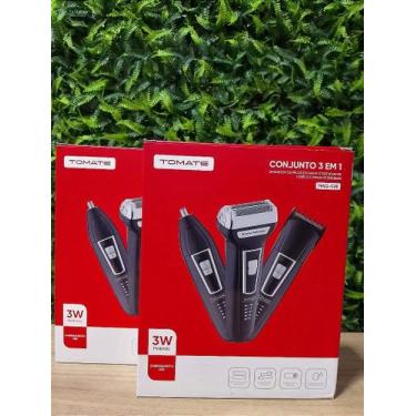 Imagem de Aparador de Pelos USB Recarregável 3 em 1 3W - Tomate MAG-028