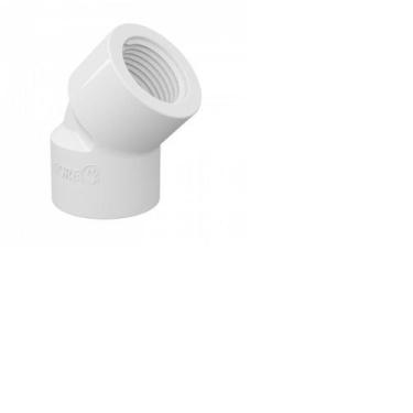 Imagem de 3 pc joelho cotovelo rosca branco 45 x 1/2 roscavel tigre