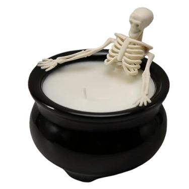 Imagem de Vela de Esqueleto,Decorações de Halloween com Vela de Esqueleto para Interiores - Figura Assustadora para Festas Aniversário Bar Mesa Cozinha Sala Prateleira Entrada Apartamento