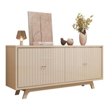 Imagem de Buffet Aparador 4 Portas com Frisos Decorativos e Prateleiras Soleil O