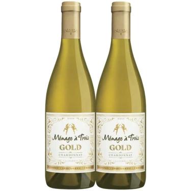 Imagem de Kit 2 Garrafas Vinho Branco Menage A Trois Gold Chardonnay 750ml