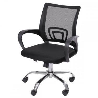 Imagem de CADEIRA 3310 BAIXA PRETA BASE CROMADA RODÍZIO