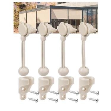 Imagem de CACELY Peças de reposição para para-sol para amarrar novo modelo para Coolaroo peça de substituição Coolaroo Persianas de rolo para ambientes externos (kit de tampa ungee e extremidade, 2 conjuntos