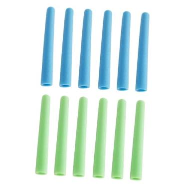 Imagem de MotiveTech Pacote com 12 Capas para Postes de Trampolim, 40 Cm, Acessórios para Trampolim Infantil, Acolchoamento, Substituição para Tubos de Corrimão de Cama de, Azul Verde