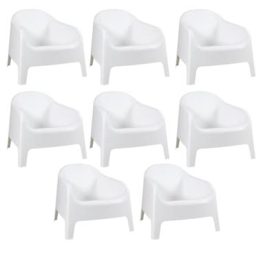 Imagem de Kit 8 Cadeiras poltrona para jardim varanda Skarpo Branco