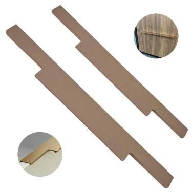 Imagem de Puxador Perfil Dourado Nina Torralba Furação 300mm 2 Unidades