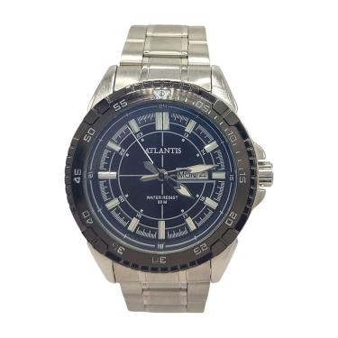 Imagem de Relógio Atlantis Social Prateado Resistente a Água 5atm