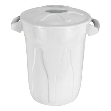 Imagem de Lixeira Cesto Balde Com Tampa 60 Litros Branco Jsn