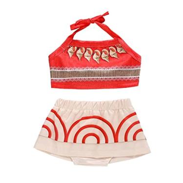 Imagem de Dressy Daisy Conjunto de saia de fantasia de princesa de Halloween para meninas, fantasia de festa com acessórios, Vermelho, 6