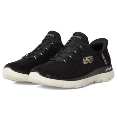 Imagem de Skechers Tênis feminino Arch Fit Summits Hands Free Slip-ins, Preto, dourado, 37