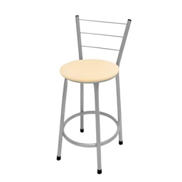 Imagem de Banqueta Banco Banquinho Cadeira Média 60 Cm P/Mesa Balcão Área de lazer Barzinhos(BEGE)