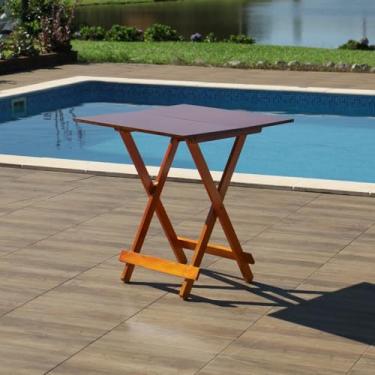 Imagem de Mesa Dobrável de Madeira 70x70 Mel - Móveis Britz