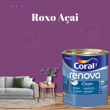 Imagem de Tinta Parede Roxo Açaí Acrílica Fosca Coral Renova 800ml, ROXO AÇAÍ