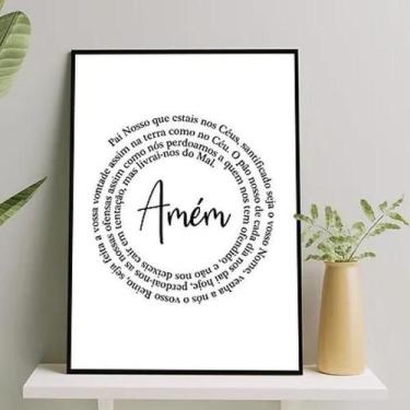 Imagem de Quadro Minimalista Oração Pai Nosso Espiral 33X24Cm - Vidro - Quadros 