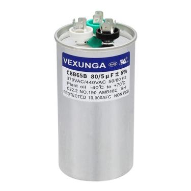 Imagem de Capacitor VEXUNGA CBB65 80+5uF 370VAC ou 440VAC para unidade de ar con