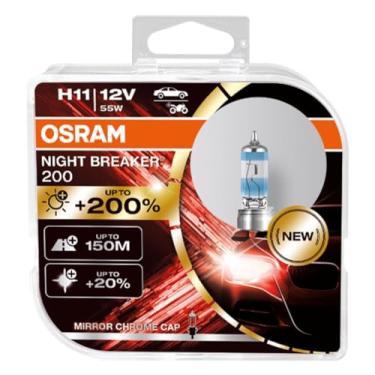 Imagem de OSRAM Night Breaker 200, H11, 200% mais brilho, lâmpada de farol de halogêneo, 64211NB200-HCB, 12V, Duo Box (2 lâmpadas)