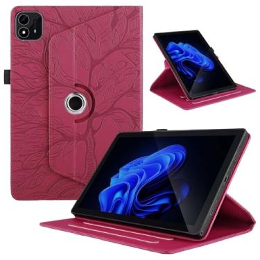 Imagem de TIPOYOROO Capa giratória para Lenovo Tab M11 Plus/Lenovo Tab K11 Plus 11,45 polegadas 2024 capa protetora de couro PU leve com suporte para cartão - vermelha