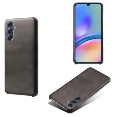 Imagem de Capa para Samsung Galaxy M54 5G,Proteção contra quedas,Casca de volta de cor sólida simples,Design de couro de imitação de plástico-Black