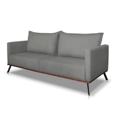 Imagem de Sofá 2 Lugares 1,60m Estofado em Veludo com Pés Metálicos - Zefir Luca