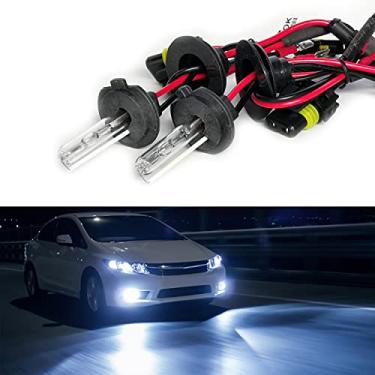 Imagem de Troniz Lâmpadas H7 Xenon HID AC 35W Lâmpada de substituição de farol super brilhante, azul gelo 8000K, pacote com 2