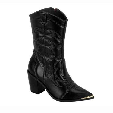 Imagem de Bota Feminina Vizzano Estilo Country Texana Cano Médio