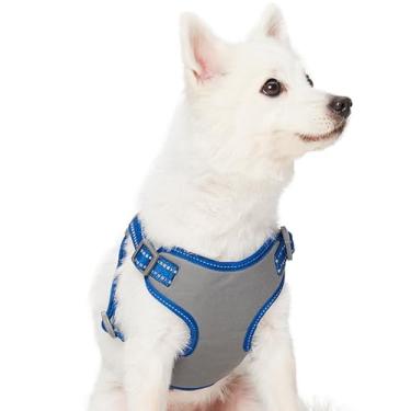 Imagem de Blueberry Pet Essentials Colete refletivo para cães cor pastel, circunferência do peito 73,6 cm - 97,8 cm, azul-marinho, grande, peitoral ajustável para cães