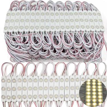 Imagem de CMLAMPLED Módulo LED de 400 peças, branco quente, 2700 K, 1,5 W, luzes de decoração de montra 12 V CC com fita adesiva na parte de trás para sinais de publicidade de letras de Natal decorativas