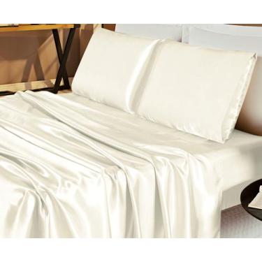 Imagem de Jogo Lençol King Size Cetim Charmousse Alto Brilho 4 Peças - Bella Lay