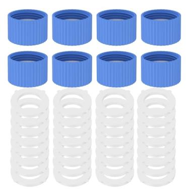 Imagem de blackonvlm Kit de acoplamento de filtro de água de 8 peças e 40 juntas com filtros de água rosqueados externos de 28 mm e garrafas de plástico padrão, acoplamentos de limpeza de filtragem com vedações