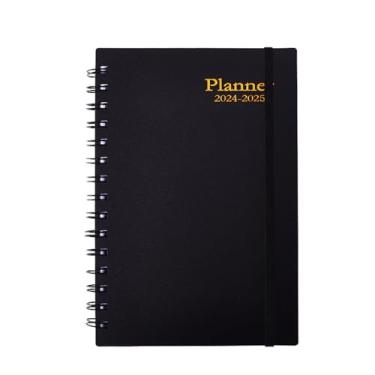 Imagem de Planner 2024-2025 - Planejador mensal semanal de janeiro de 2024 a junho de 2025, planejador de 18 meses, 14 cm x 21 cm, capa flexível e encadernação de fio duplo, preto