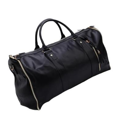 Imagem de XUXHOU Bolsa de Terno de Couro PU de Grande Capacidade, Mochila Com Compartimento de Sapatos e Alça de Ombro para Viajantes de Negócios (Preto)