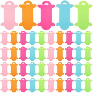 Imagem de SUNNYCLUE 100 peças de cartões de fio dental bordado carretel de linha plástico colorido papelão enrolador plano ferramentas linhas de fita carretel de costura bobinas para ponto cruz agulha de crochê