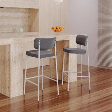 Imagem de Banqueta Alta Alloa com Estrutura Branca - Metalig