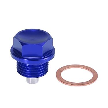 Imagem de X AUTOHAUX 1 conjunto M18 x 1,5 plugue magnético de drenagem de óleo porca de drenagem de óleo parafuso parafuso de drenagem de óleo com junta azul universal