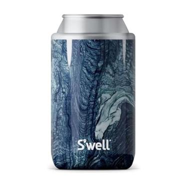 Imagem de S'well Refrigerador de aço inoxidável – Mármore Azurite – Serve para latas e garrafas finas de 355 ml com isolamento a vácuo de camada tripla mantém as bebidas frescas por até 6 horas – Seguro para lava-louças – Livre de BPA para viagens
