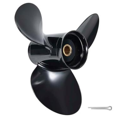 Imagem de JSPROP Hélice externa de barco de alumínio de 11 3/8 x 14 para BRP Johnson Evinrude OMC Stern Drive 40-50HP, dente de 13 estrias, RH, adequado para Evinrude 40HP 50HP, caixa de engrenagens de 3-1/10.2