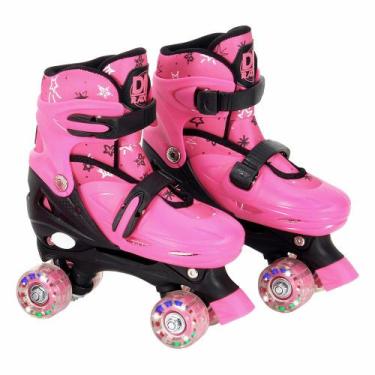 Imagem de Patins quad kit protecao dm radical 30-33 rosa - dm toys