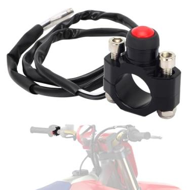 Imagem de IUVWISN Interruptor de parada de motor para motocicleta, botão de partida universal CNC preto - com placa traseira de montagem|para Dirt Pit Mini Bike ATV MX Motocross Scooter Quad|Operação estável |