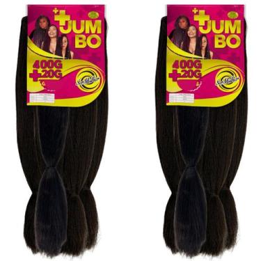 Imagem de Kit 2 Jumbos Ser Mulher Para Tranças Box Braids Cabelo Para Penteados 