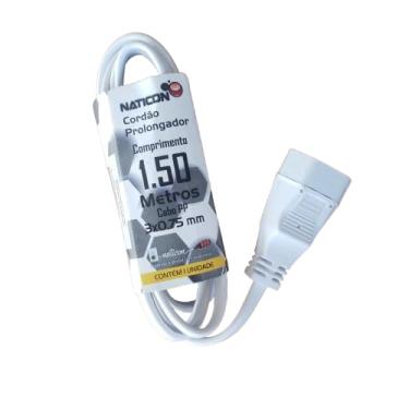 Imagem de Cordão Prolongador 2P+T Naticon 1,5m Branco