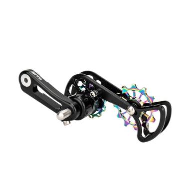 Imagem de oshhni Tensor de corrente de velocidade única, acessórios para bicicleta, reparo, liga de alumínio leve e resistente para ciclismo ao ar livre, Preto Colorido