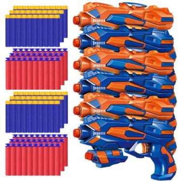Imagem de Pacote de 6 armas Blaster Toys POKONBOY com 120 dardos de espuma de 6 