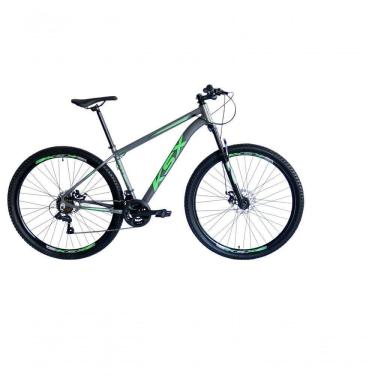Imagem de Bicicleta Aro 29 Ksx Sd7 21v Cabos Internos Alumínio Freios A Disco Garfo Suspensão Grafite Verde Tamanho 15