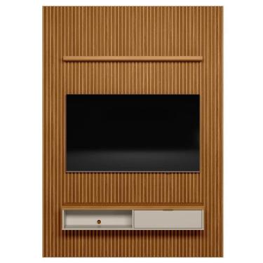 Imagem de Painel Ripado para TV 75 Pol. com Bancada 180cm Prime Plus L06 Nature/Off White - Mpozenato